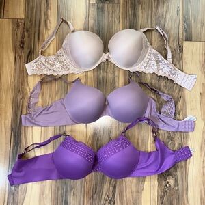 Victoria’s Secret Push Up & Perfect Shape Bras 36DD
